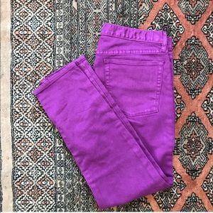J Crew purple toothpick jeans